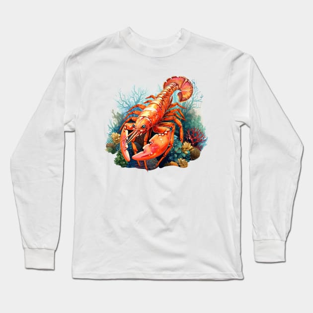 Red Lobster Long Sleeve T-Shirt by zooleisurelife